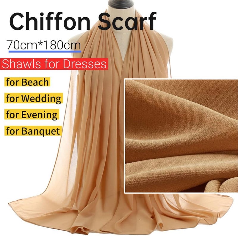 Harewom Chiffon Hijab for Women Sheer Shawl and Wraps for Wedding Bridal Scarves Summer Lightweight Sun-proof Scarf - Image 2